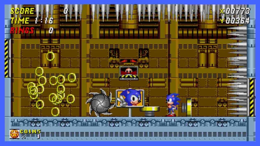 Image showing debug mode in Sonic Origins, Sonic 2.