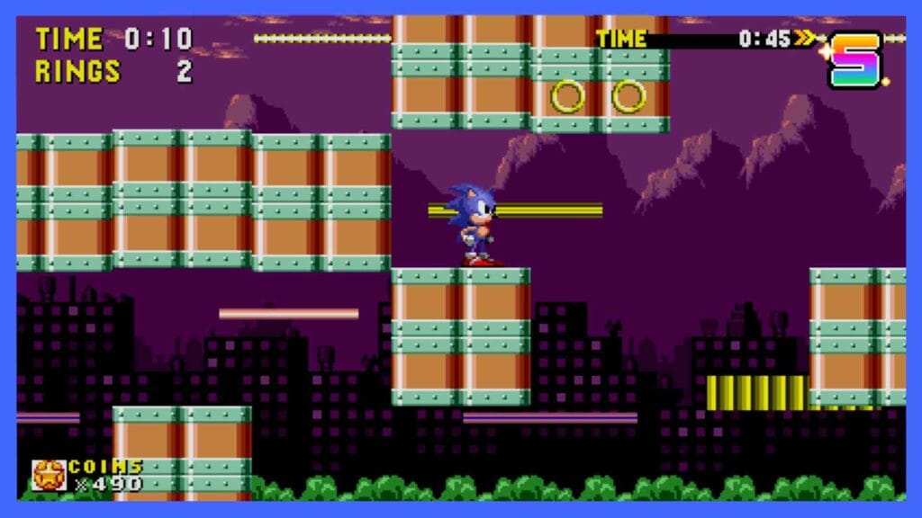 Image showing moving platforms in Sonic Origins' challenge mode