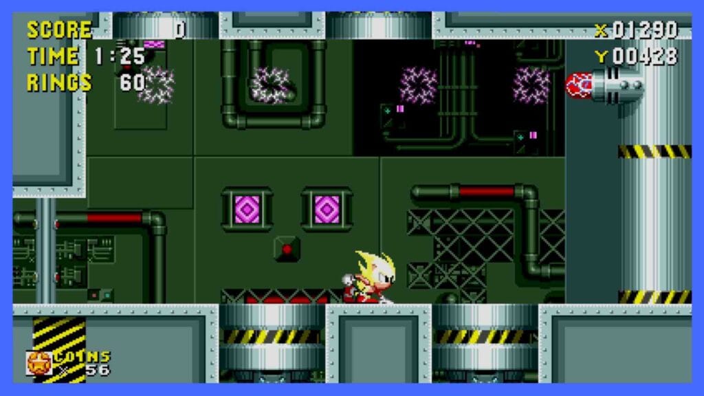 Image showing Super Sonic in Sonic Origins while playing Sonic 1.