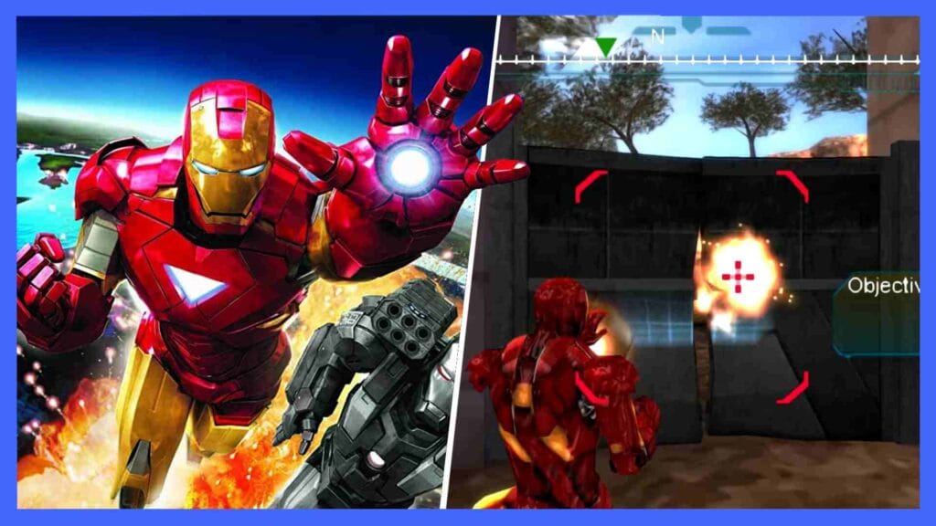 Image showing the cover art and a screenshot of Iron Man 2