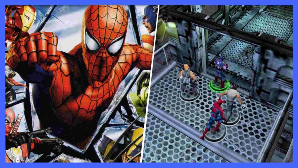 Image showing the cover art and a screenshot of Marvel Ultimate Alliance 2