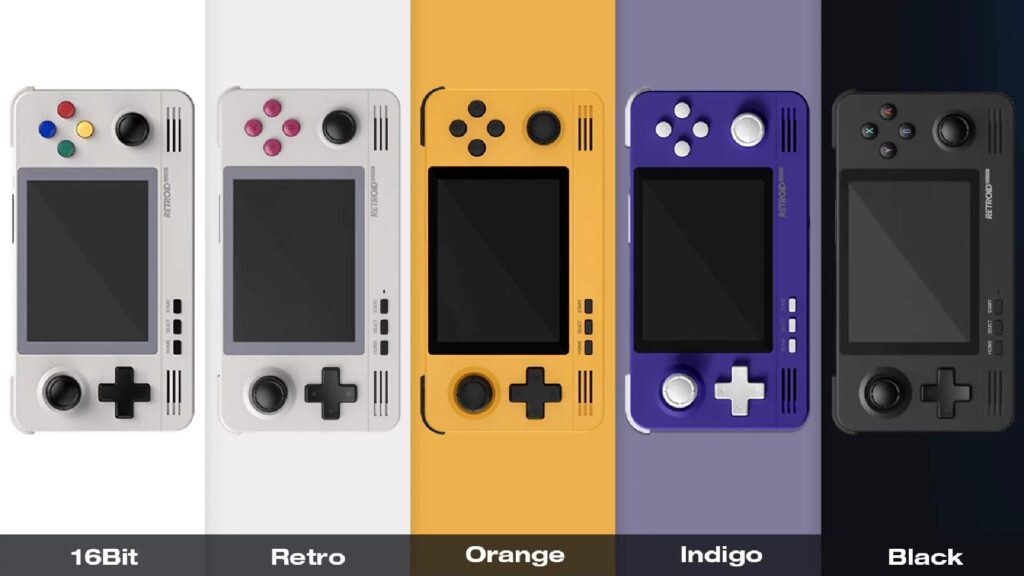 Image showing the different color options for the Retroid Pocket 2