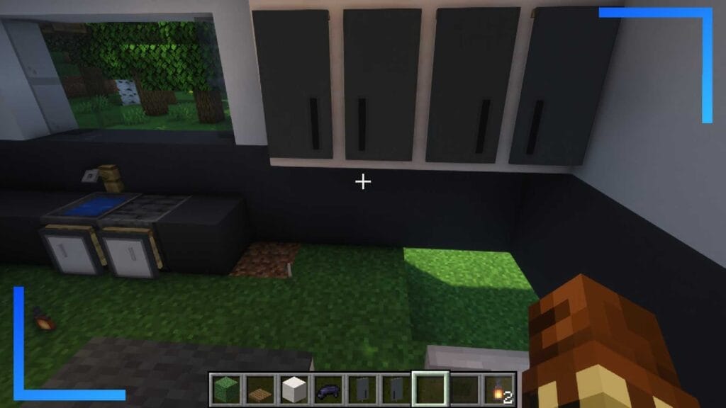 Screenshot of the build cupboard build with the banners placed. 