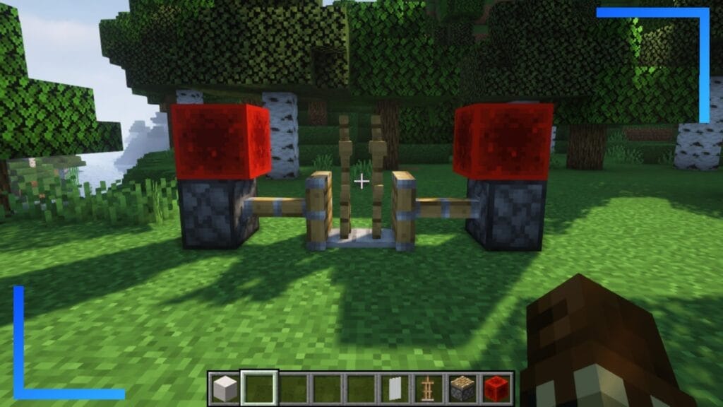 Image showing the layout to start building a fridge in Minecraft.