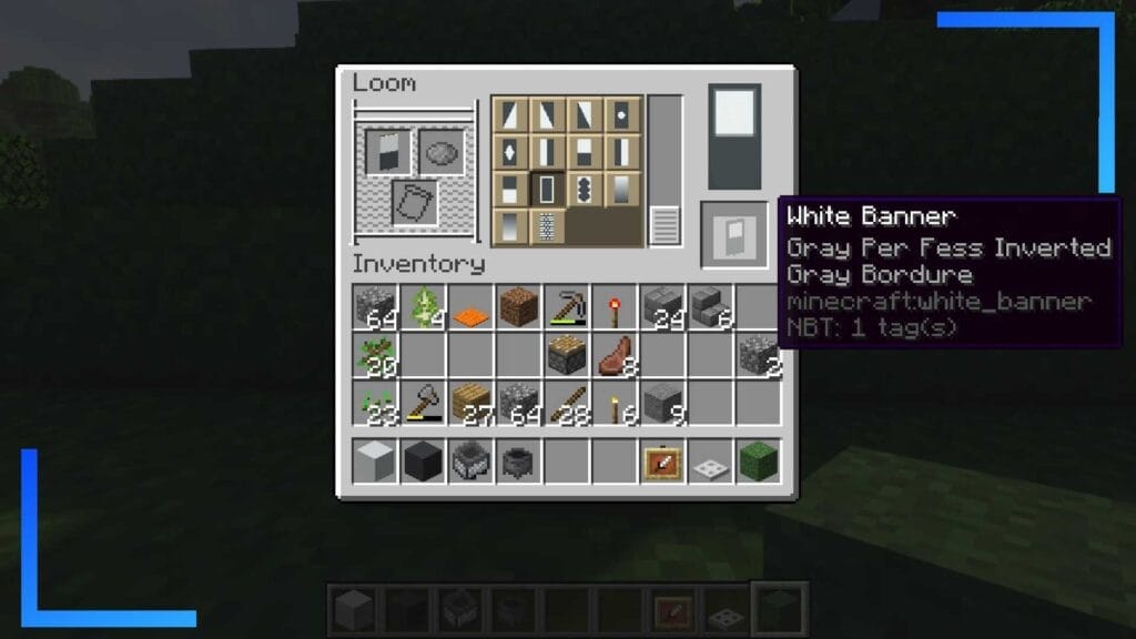 Screenshot of the loom showing the banner needed for this build.