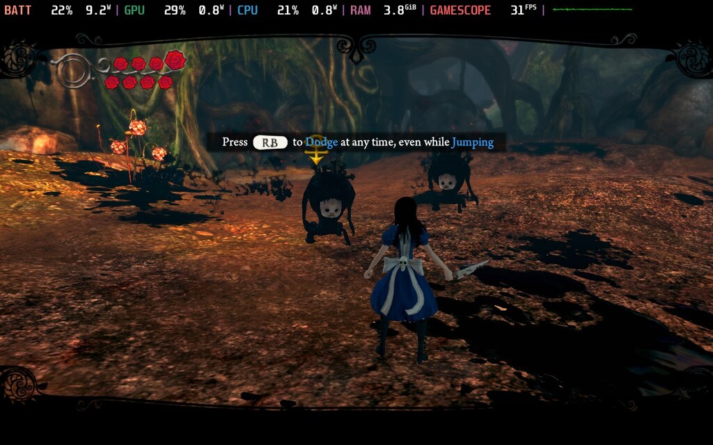 Screenshot of Alice: Madness Returns on Steam Deck.