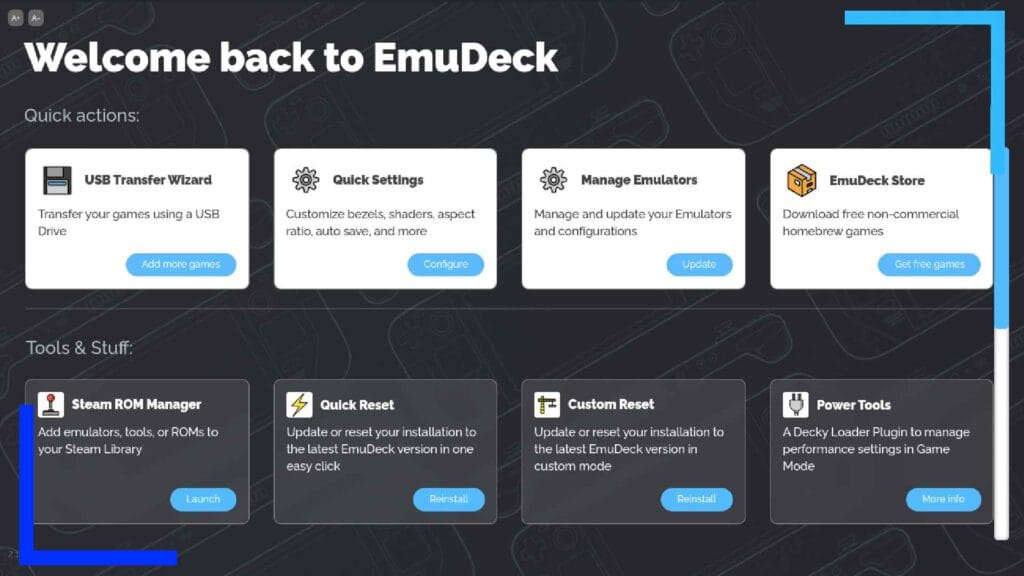 Screenshot of EmuDeck after it has been successfully installed.