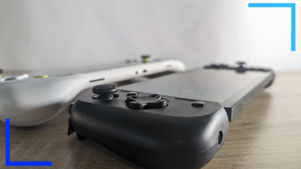 Close up photo of the black Razer Edge on showing the d-pad and left stick.