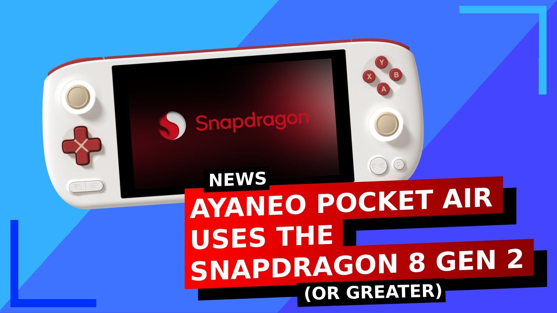 Text reads: AYANEO Pocket Air Uses the Snapdragon 8 Gen 2(or greater).