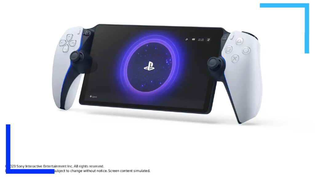 The white PlayStation Portal on a white background. All text explained in article.