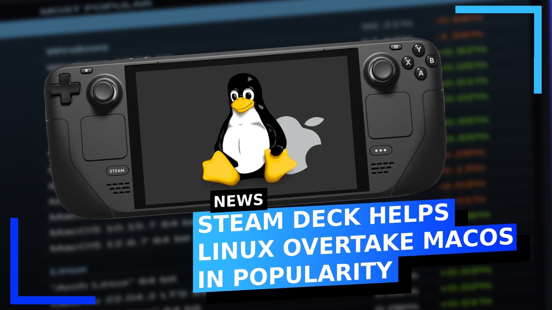 Steam Deck Helps Linux Overtake MacOS in Popularity