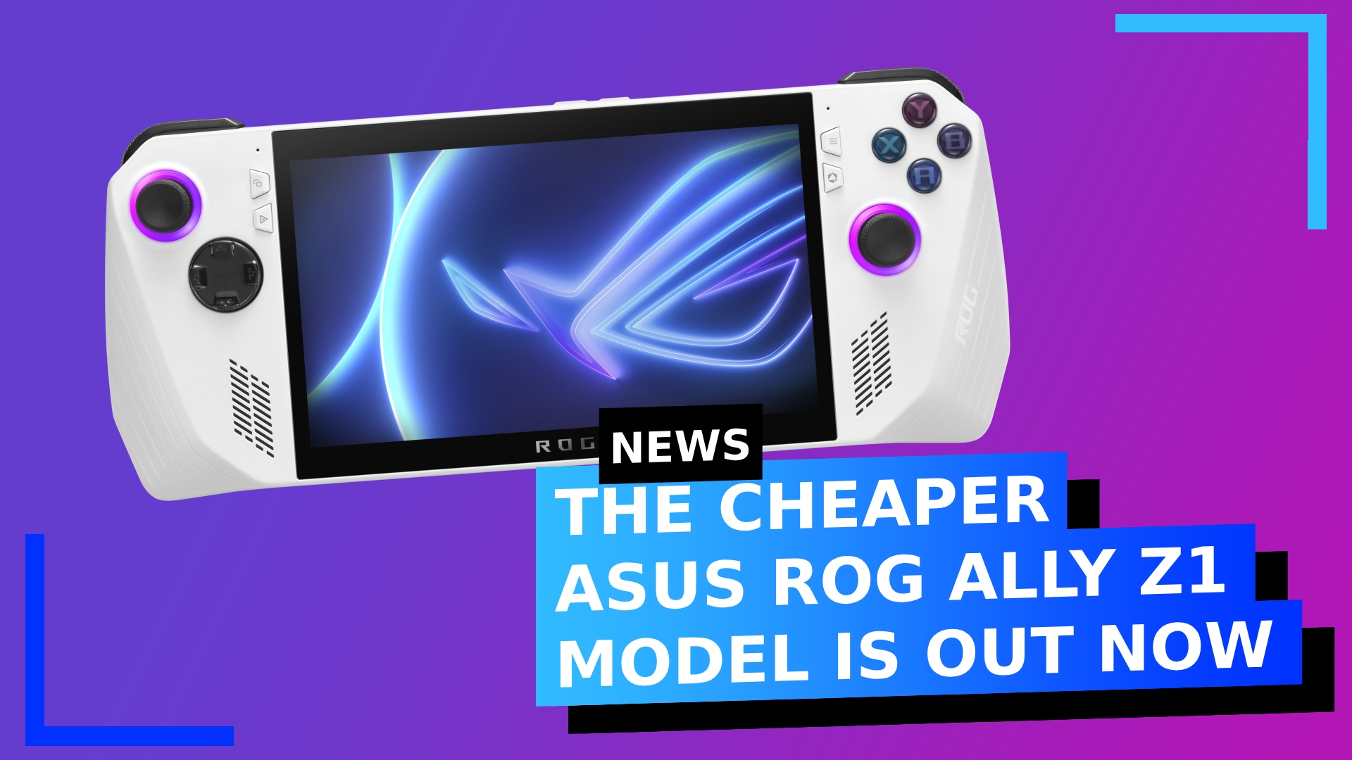 Text reads "The Cheaper ASUS ROG Ally Z1 Model Is Out Now".